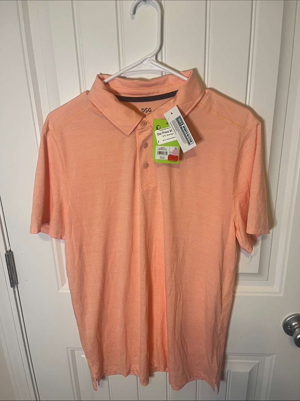 DSG Men's Light Peach Polo Shirt